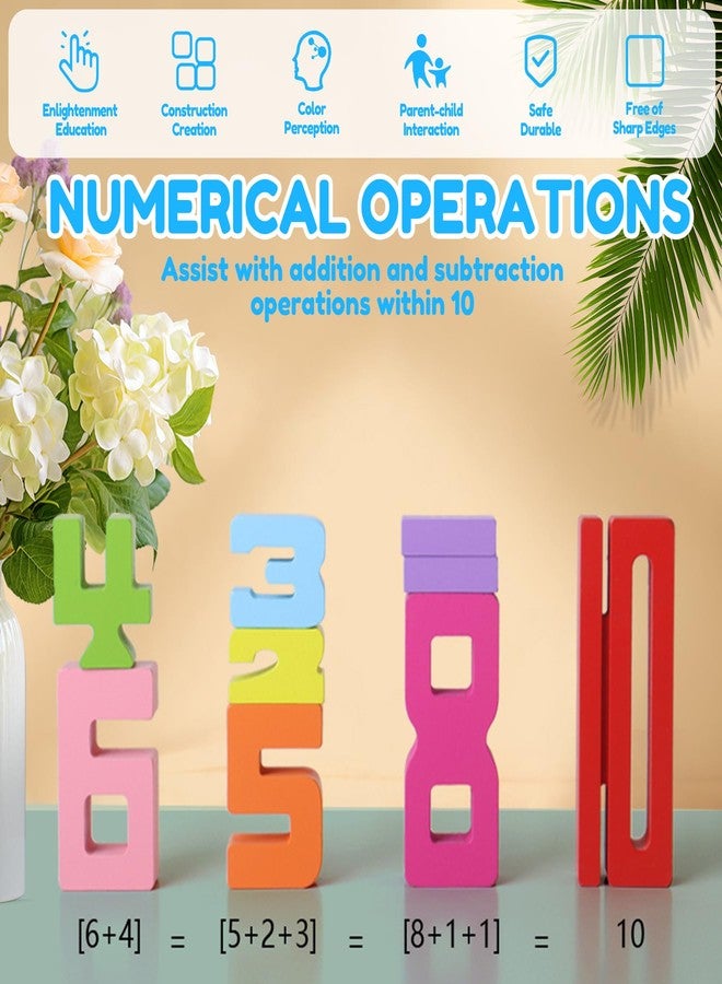 XPQKDC Wooden Number Building Blocks - 20Pcs Stacking for 3+ Years Old Kids, Digital Building Blocks, 1-10 Digital Blocks Toys, Balance Competition Toy, Educational Gift for Boys and Girls - Image 5